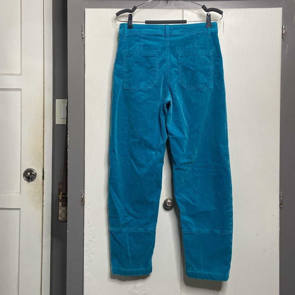 Maeve Anthropologie Women Corduroy High Rise Tapered Pants Teal Blue Size 27 - Picture 3 of 10